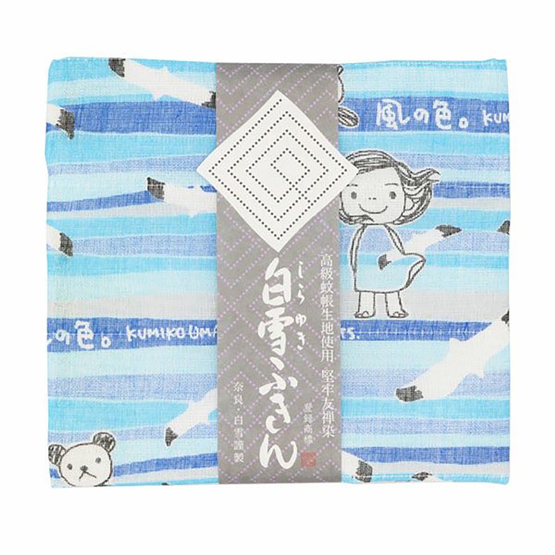 京友禅染万用巾 / 风之色蓝色 - 餐垫/桌巾 - 棉．麻 蓝色