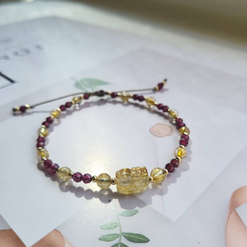 招财小神兽/钛晶貔貅~顺发钛晶紫牙乌手链 - 手链/手环 - 水晶 