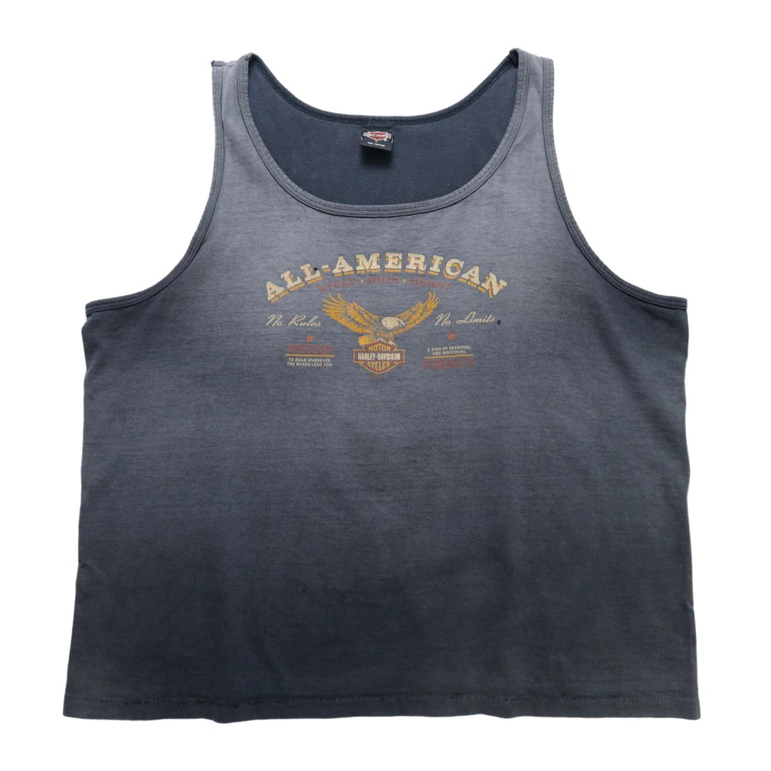 90s 美国制 Harley Sun Faded Tank Top 重度日晒坦克背心 - 男装背心 - 其他材质 银色