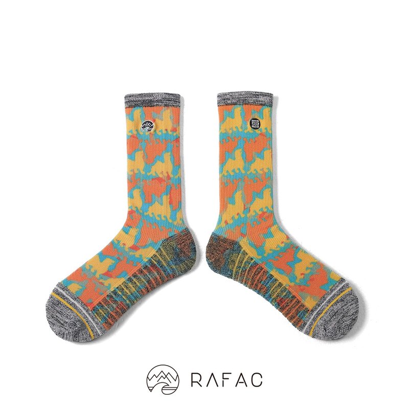 故宫x RAFAC 咖啡纱机能动动袜_玉辟邪_经典褐 - 袜子 - 环保材料 橘色