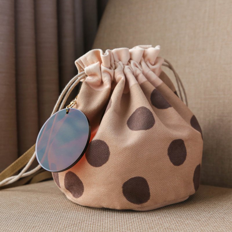 【圣诞礼物】度假必备 新款珍奶侧背渡假小包 侧背包 - 侧背包/斜挎包 - 聚酯纤维 咖啡色