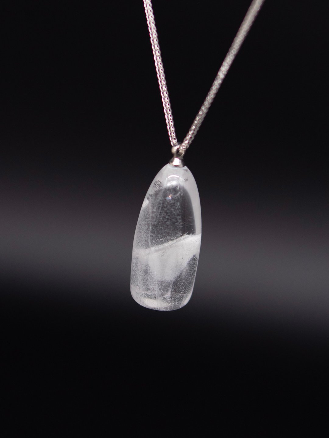 雪山 1 - 白水晶晶中晶 子弹头形 晶中晶招财能量极强 - 项链 - 水晶 