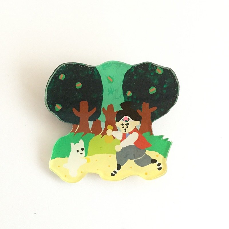 Prabang brooch of Momotaro accustomed to servants - 胸针 - 塑料 绿色