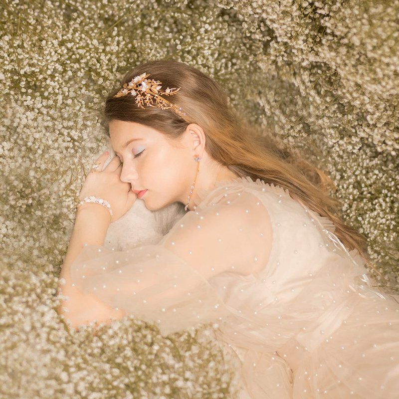 AURORA: 幻彩雪夜曲镀14K金发箍 - 手工饰品 - 发饰 - 粘土 多色