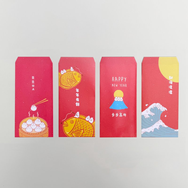 麻糬兔好运红包袋-综合9入 - 红包/春联 - 棉．麻 红色
