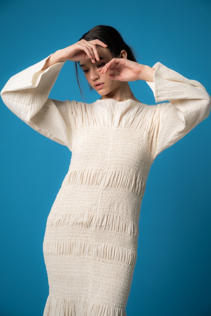 Palit Elina 洋装 - 洋装/连衣裙 - 棉．麻 白色