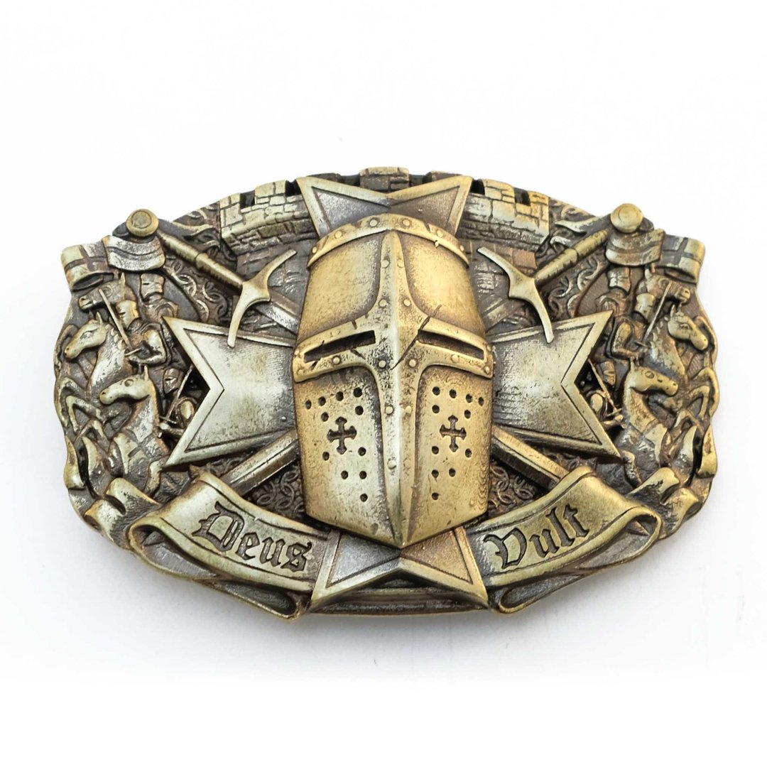 Templar soild brass belt buckle, Medieval knight belt - 皮带/腰带 - 其他材质 金色