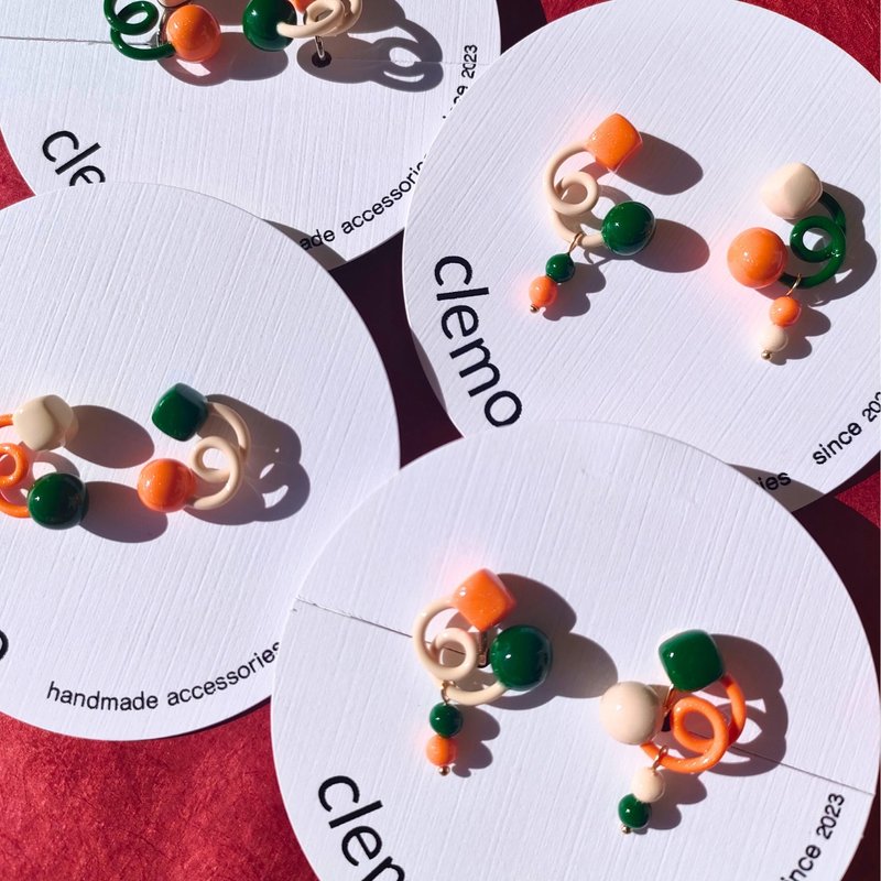 くるりん小蔬菜【耳针/耳夹】 - 耳环/耳夹 - 其他材质 多色