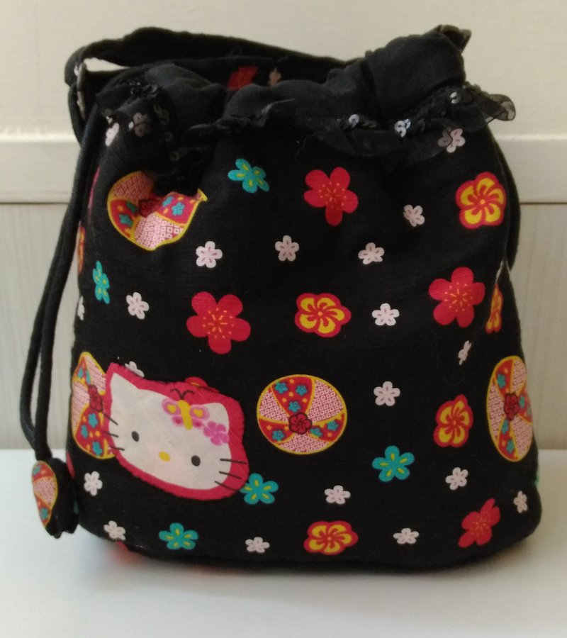 轻盈简约小包  *文子手作*日本棉麻面料 - 手提包/手提袋 - 棉．麻 黑色