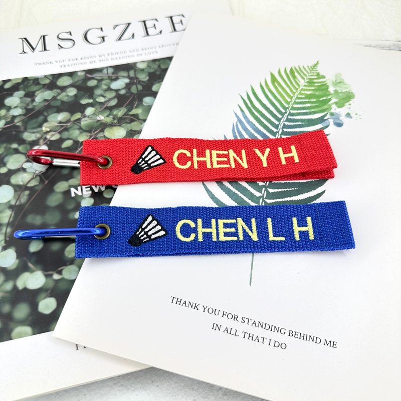 M55-订制刺绣姓名吊牌 羽球队 背包吊牌 钥匙圈 定制化 - 徽章/别针 - 其他人造纤维 