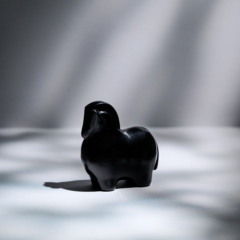 【weborn】马上好运 x 富寓水晶马 (黑曜石) - 摆饰 - 水晶 