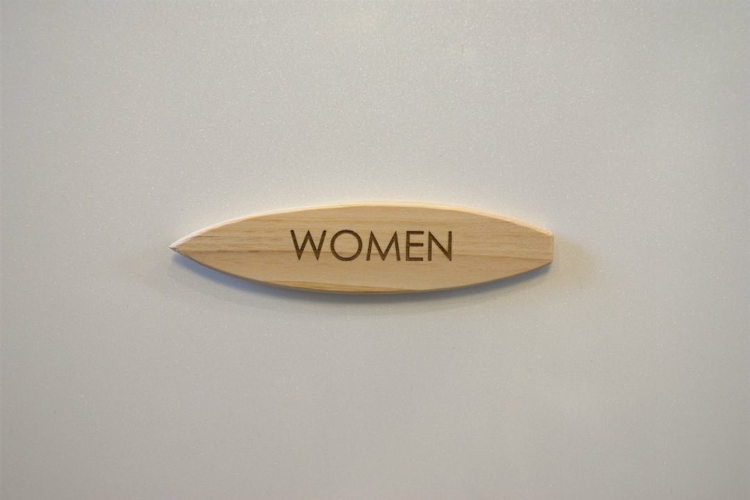 Surfboard plate for women only - 墙贴/壁贴 - 木头 咖啡色