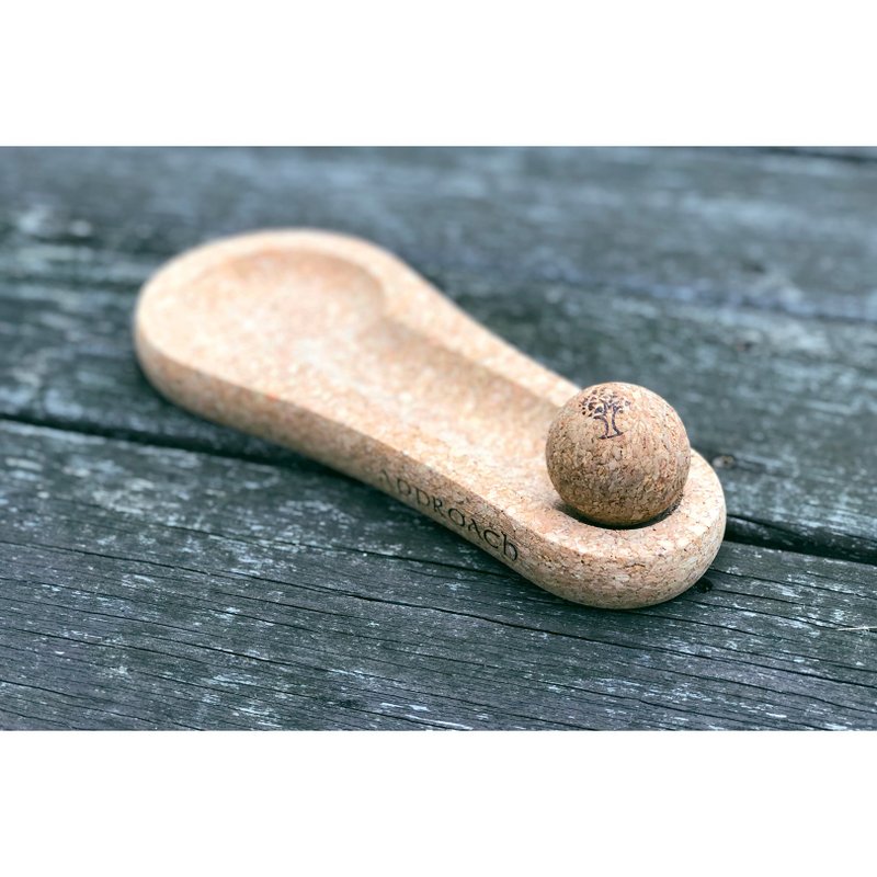 天然软木足底按摩器 按摩球+底座 - 运动/健身用品 - 软木/水松木 卡其色