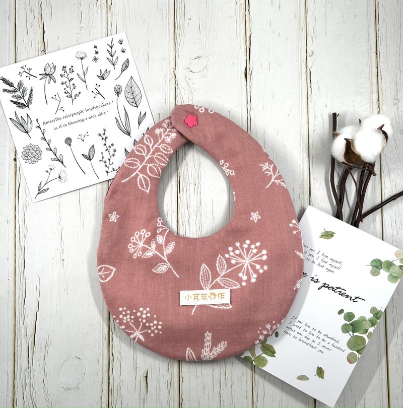 蛋蛋兜 六层纱围兜 以花草为名之绯红 - 围嘴/口水巾 - 棉．麻 粉红色