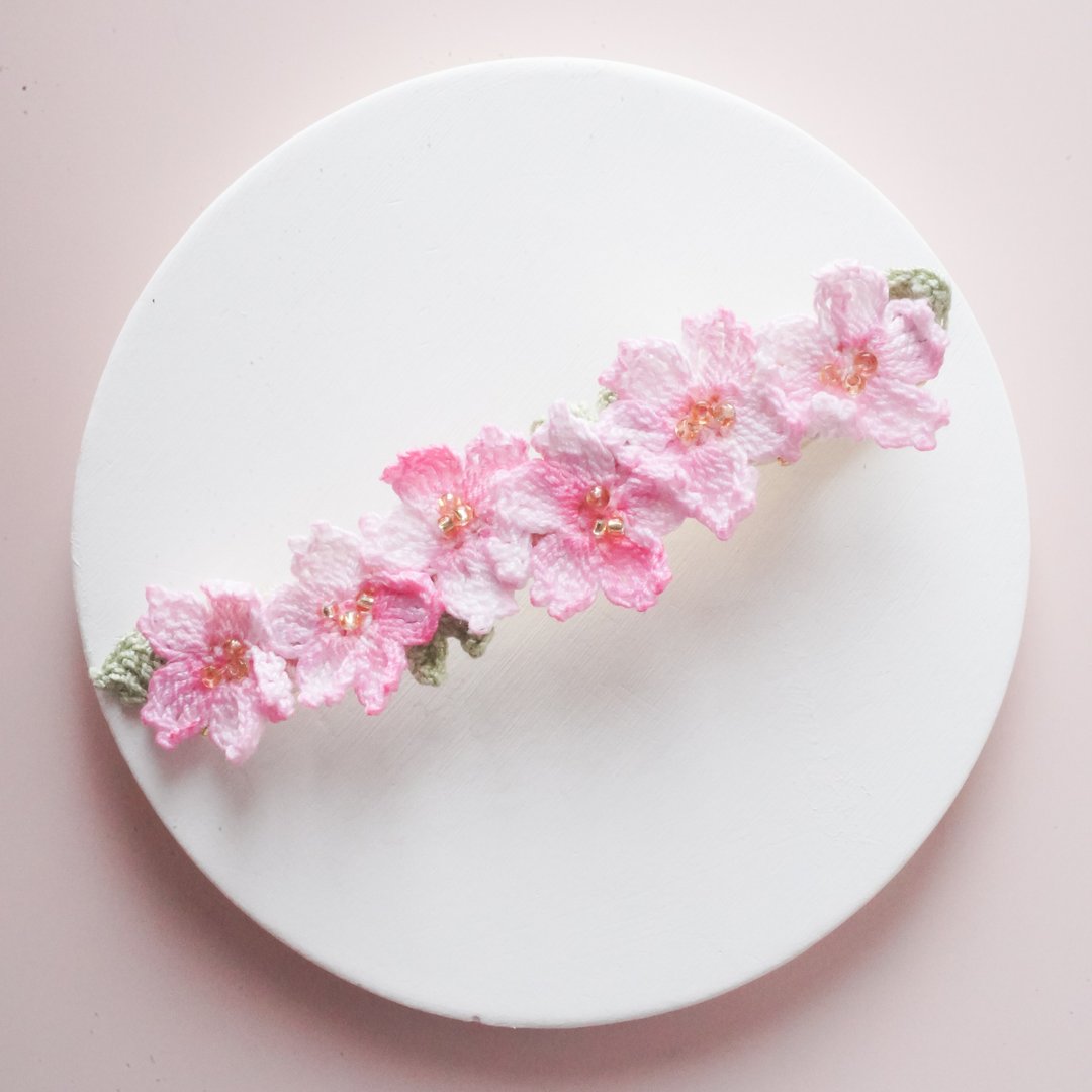 樱花发夹 - 发饰 - 棉 粉红色