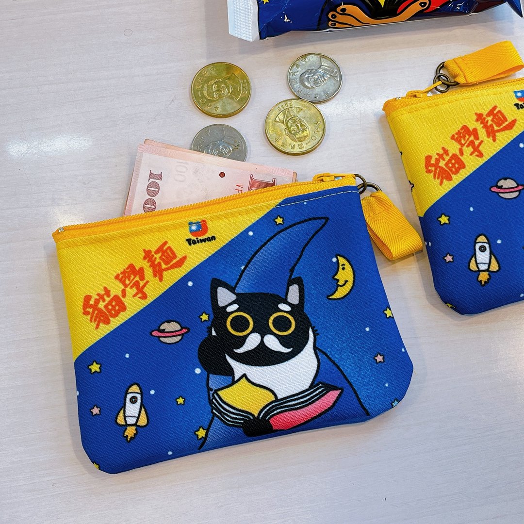 猫学面扁形零钱包 小物收纳包 防泼水零钱包 - 零钱包 - 防水材质 