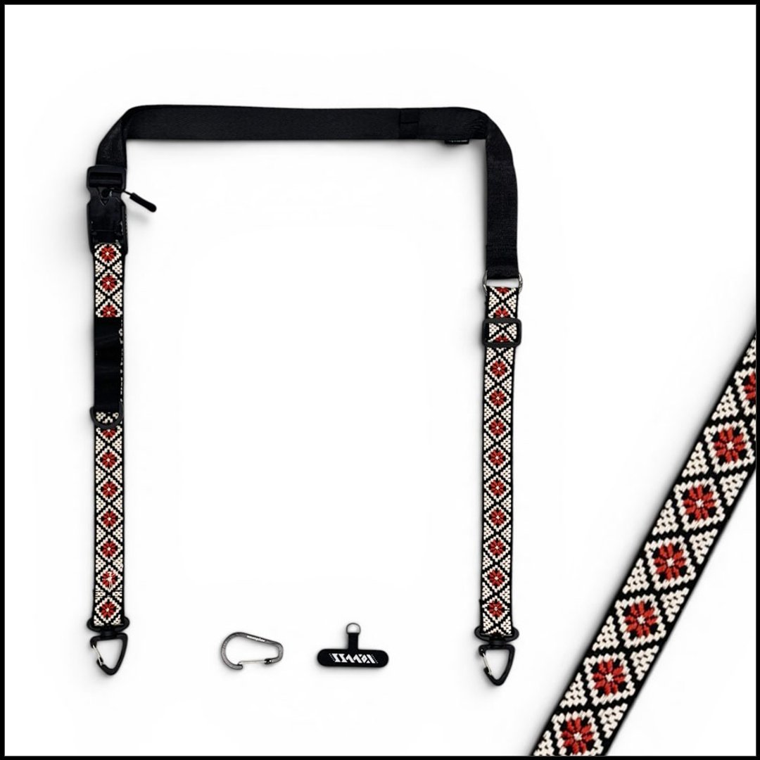 【图腾系列】原民风格图织多功能背绳快扣款 3.0-红八角星 - 挂绳/吊绳 - 聚酯纤维 多色