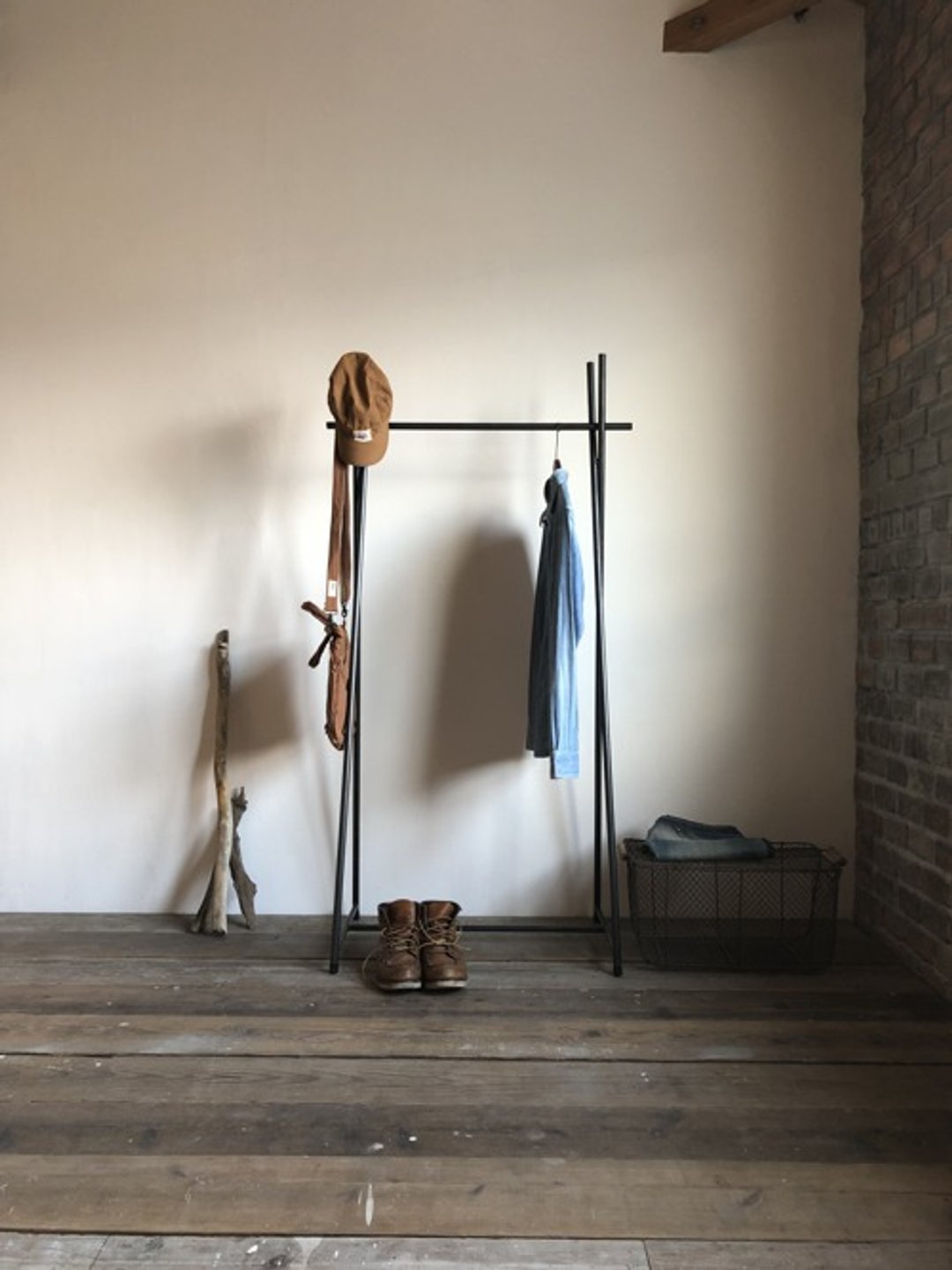 Size order possible Free design BLUME-FREE Hanger rack Furniture Fixture Iron Industrial Iron - 其他 - 木头 