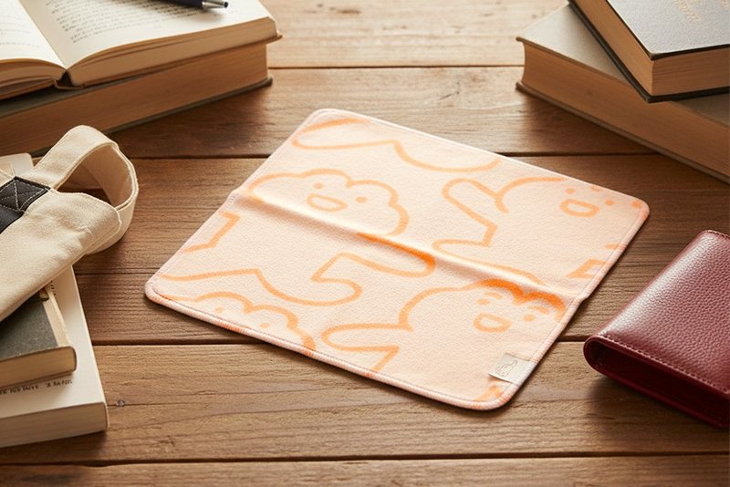 【幸福朵朵 x 呱松蛙蛙】 独家授权 小方巾 小朋友毛巾 - 毛巾浴巾 - 其他人造纤维 黄色