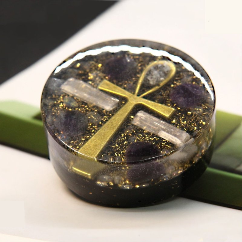 埃及安卡十字架奥刚能量塔 | 协助冥想静心 - 摆饰 - 水晶 紫色