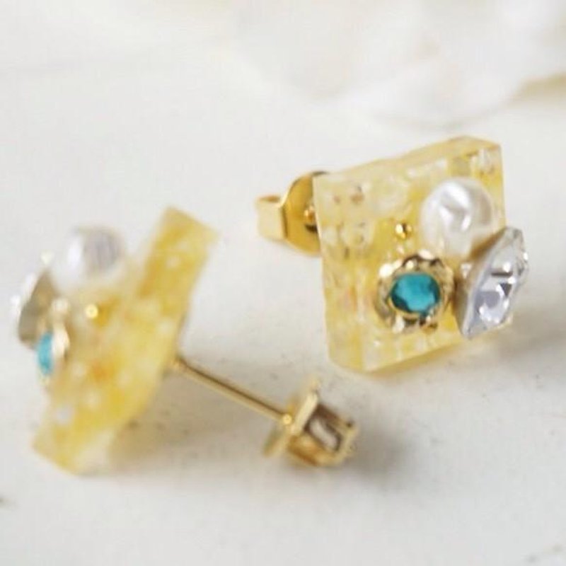 Dessert ♡ Earrings / Clip-On(Yellow) - 耳环/耳夹 - 其他金属 黄色