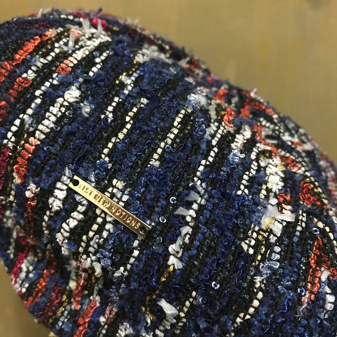 Beret 贝雷帽 | 画家帽 | 六边剪裁 | 蓝白橙红条纹 - 帽子 - 聚酯纤维 蓝色