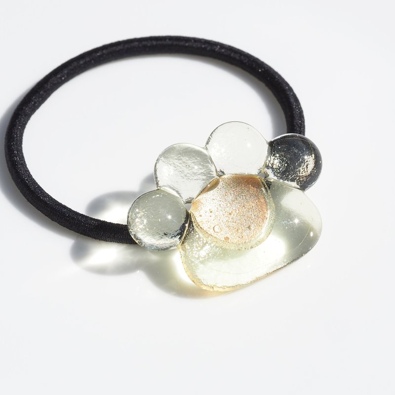 Dog, Cat, Paw Glass (Nikukyu [Yellow]) Hair Band [Changeable to Pony Hook] [Made-to-Order] - 发饰 - 玻璃 黄色