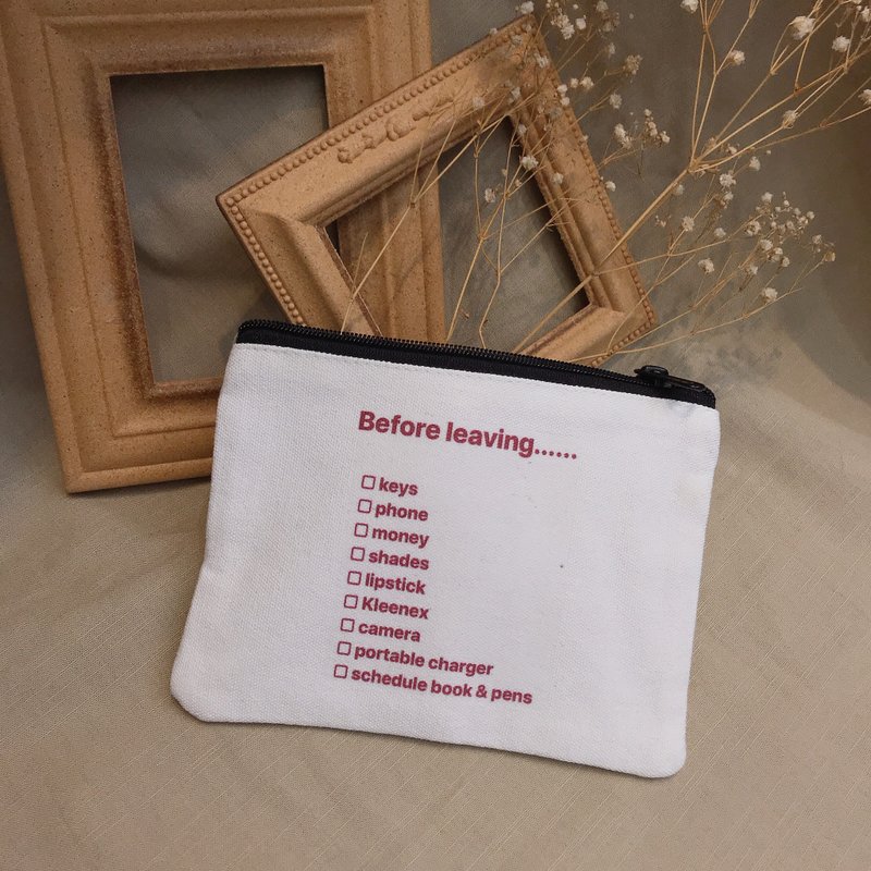 【安心出货】不再忘东忘西 小物化妆包 / 现货 - 化妆包/杂物包 - 棉．麻 白色