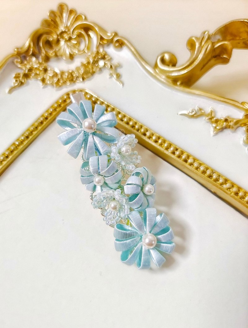 客制 缠花 春仔花 和服发饰 天然真丝 蚕丝发夹 - 发饰 - 丝．绢 透明