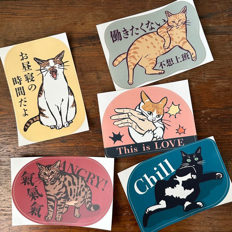 猫就这样 贴纸 - 贴纸 - 纸 多色