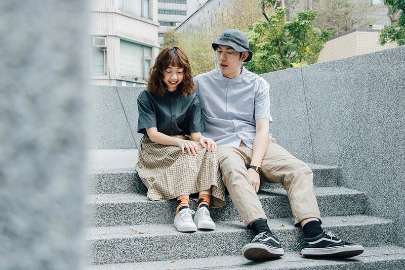 小日子 短袖衬衫 - 男装衬衫 - 棉．麻 白色