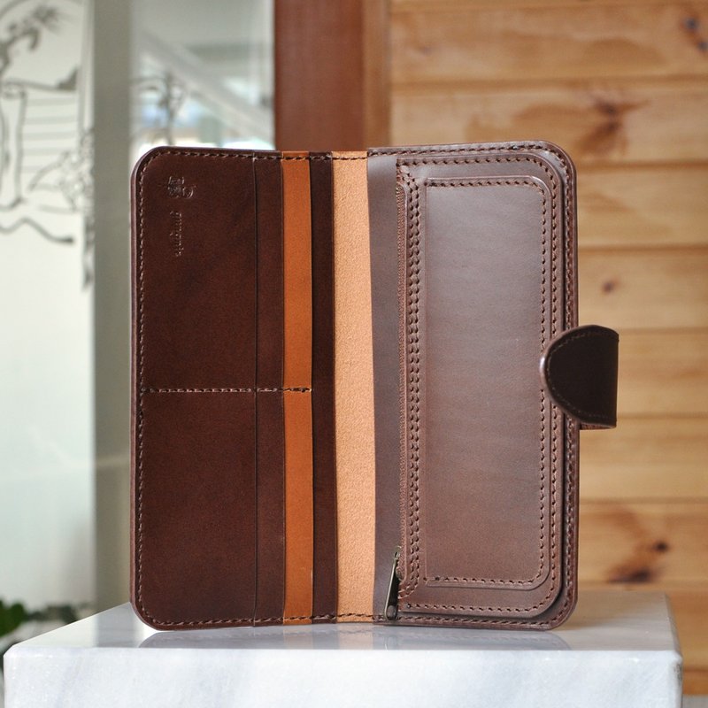 Simple wallet A No.10 Buttero - 皮夹/钱包 - 真皮 咖啡色