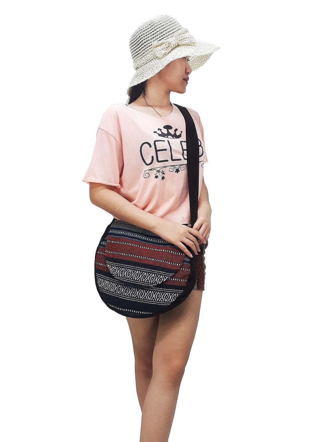 Handmade bag Woven Cotton Bag Women bag Shoulder bag Crossbody Bag Colorful - 其他 - 棉 红色