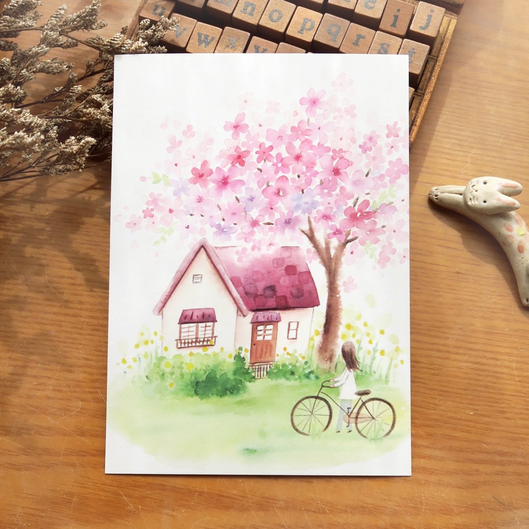 梦想小屋no.6 - 花树下小屋 明信片 - 卡片/明信片 - 纸 