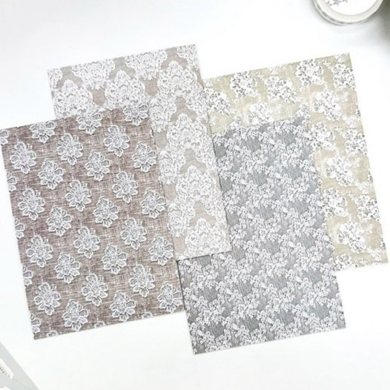 蕾丝风交换日记便条纸 4款综合 (anns note) 复古拼贴 - 文件夹/资料夹 - 纸 多色