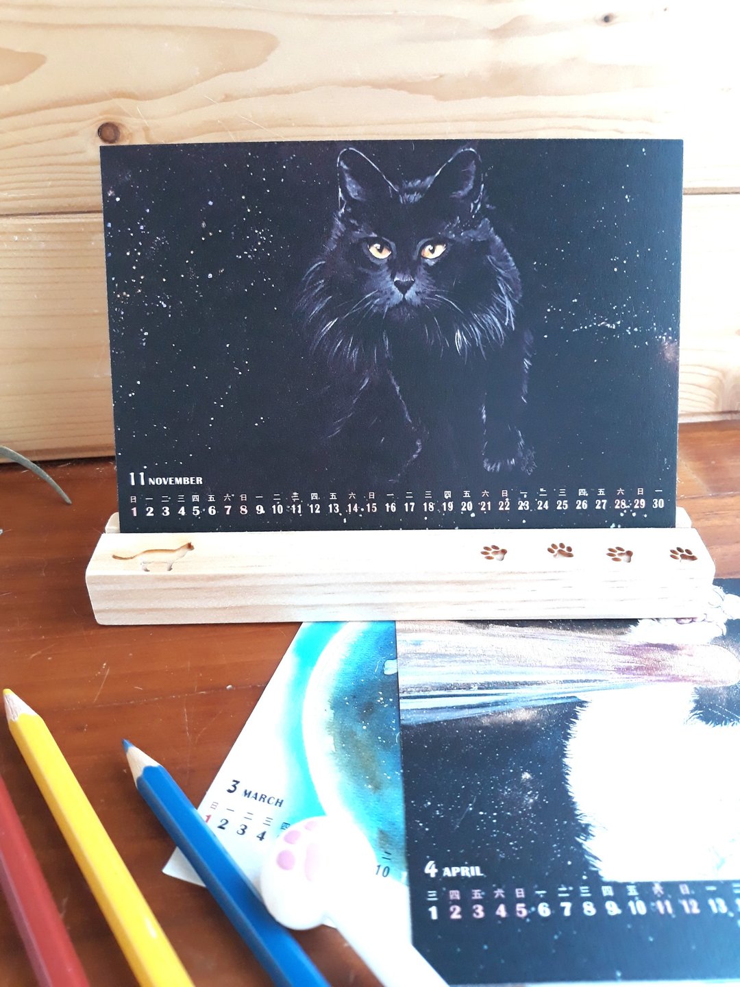 2020桌历/猫咪12星座/明信片/蓝色宇宙 - 年历/台历 - 纸 多色