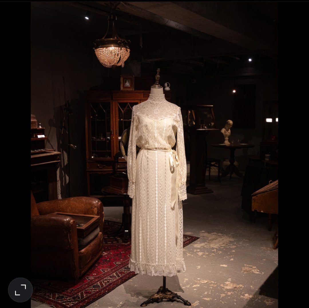 60s vintage Ivory colour little short dress - 晚装/礼服 - 棉 黄色