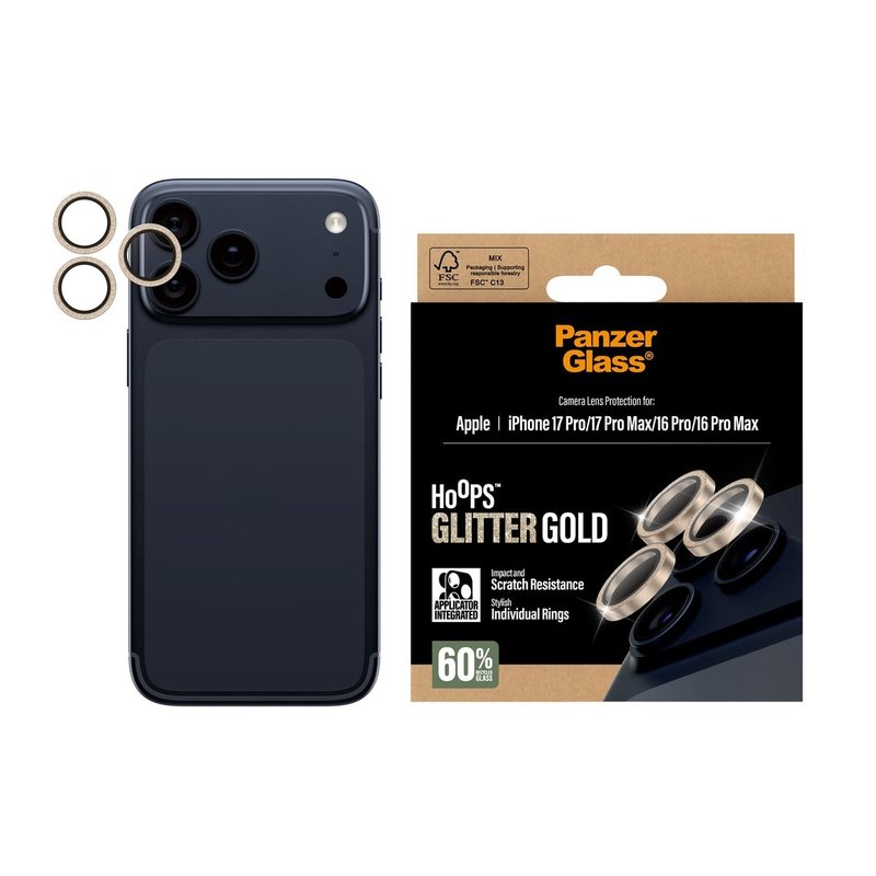 iPhone 17 Pro 系列闪光金&分体式防括镜头贴 - 手机配件 - 玻璃 白色