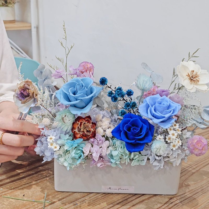 ||课程|| 永生玫瑰长方桌花 板桥 初学者可 aube永生花证照体验 - 植栽 - 植物．花 