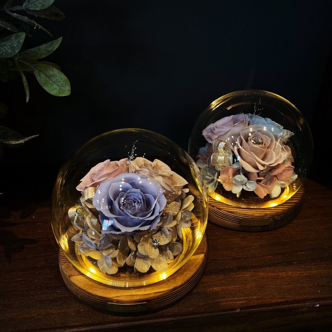 水晶球 小夜灯 永生花 定制 - 干燥花/捧花 - 植物．花 多色