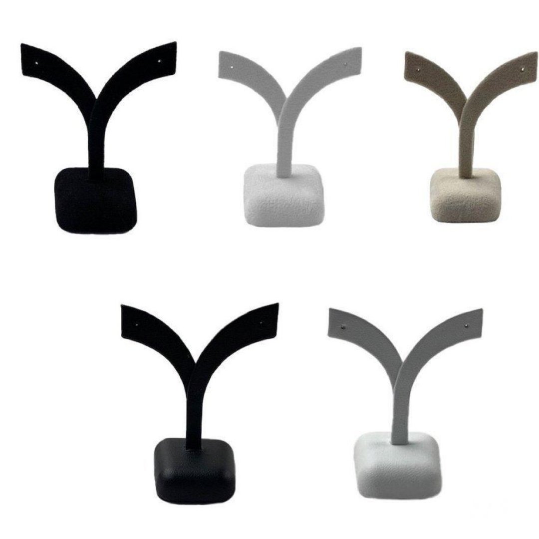 Earring stand Y-shaped S - 收纳用品 - 真皮 黑色