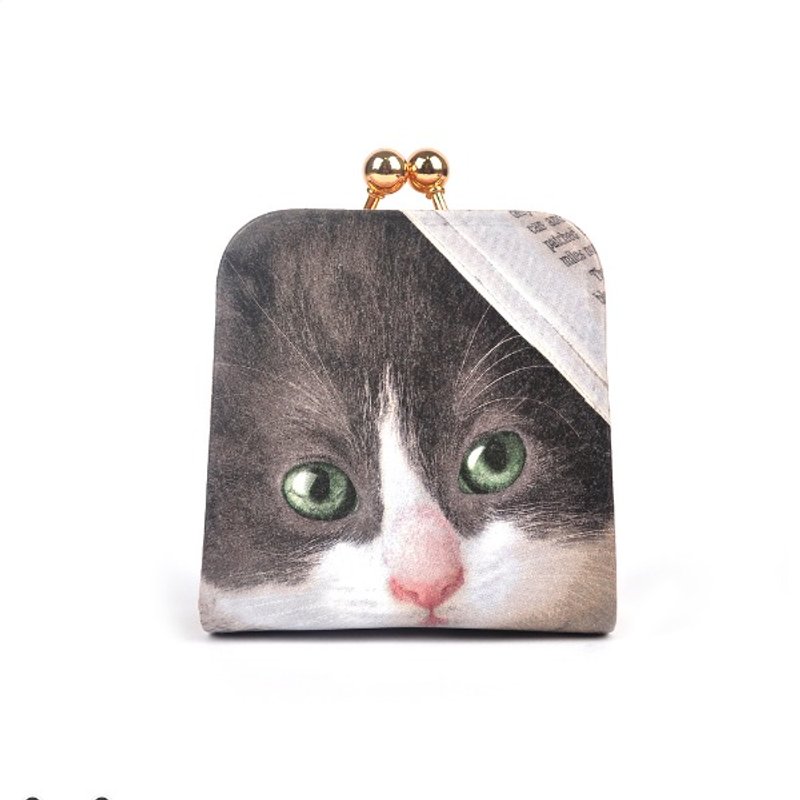 手工 圣诞礼物- 奔驰猫口金零钱包 - 零钱包 - 真皮 