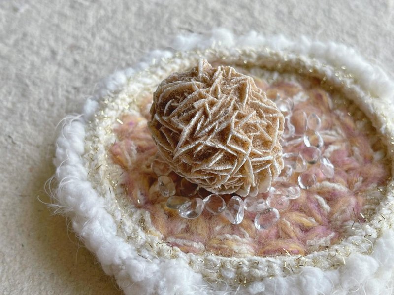 Knitting 生命之花置物碟 - 沙漠玫瑰 - 置物架/篮子 - 棉．麻 粉红色