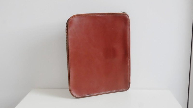 法国复古啡色真皮文件夹 - 文件夹/资料夹 - 真皮 咖啡色