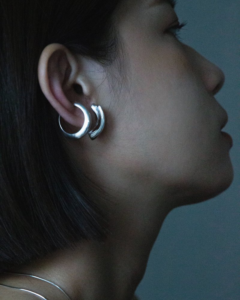 Silver -  RING | EAR CUFF - 两用纯银戒指耳扣 - 戒指 - 纯银 银色