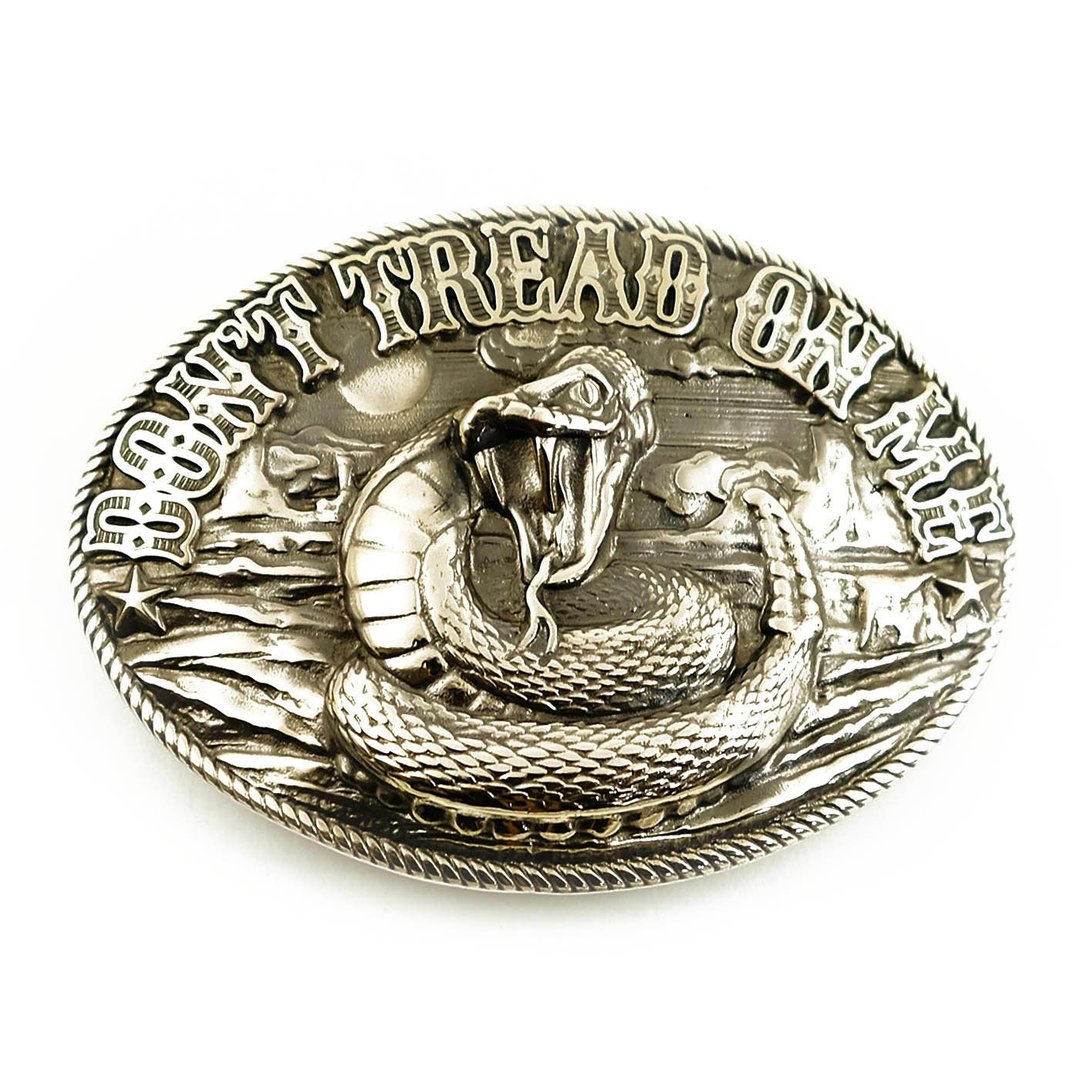 Rattlesnake german silver belt buckle, Western nickel silver belt accessory - 皮带/腰带 - 其他材质 银色