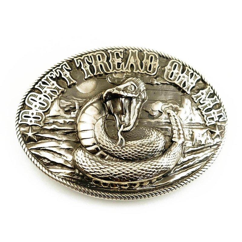 Rattlesnake german silver belt buckle, Western nickel silver belt accessory - 皮带/腰带 - 其他材质 银色