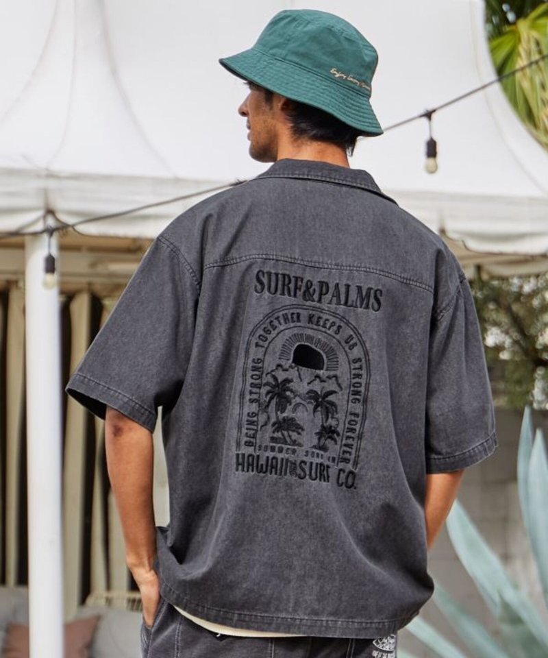 【热门预购】清爽微风夏威夷水洗牛仔刺绣短袖衬衫(3色)4CP-5121 - 男装衬衫 - 其他材质 