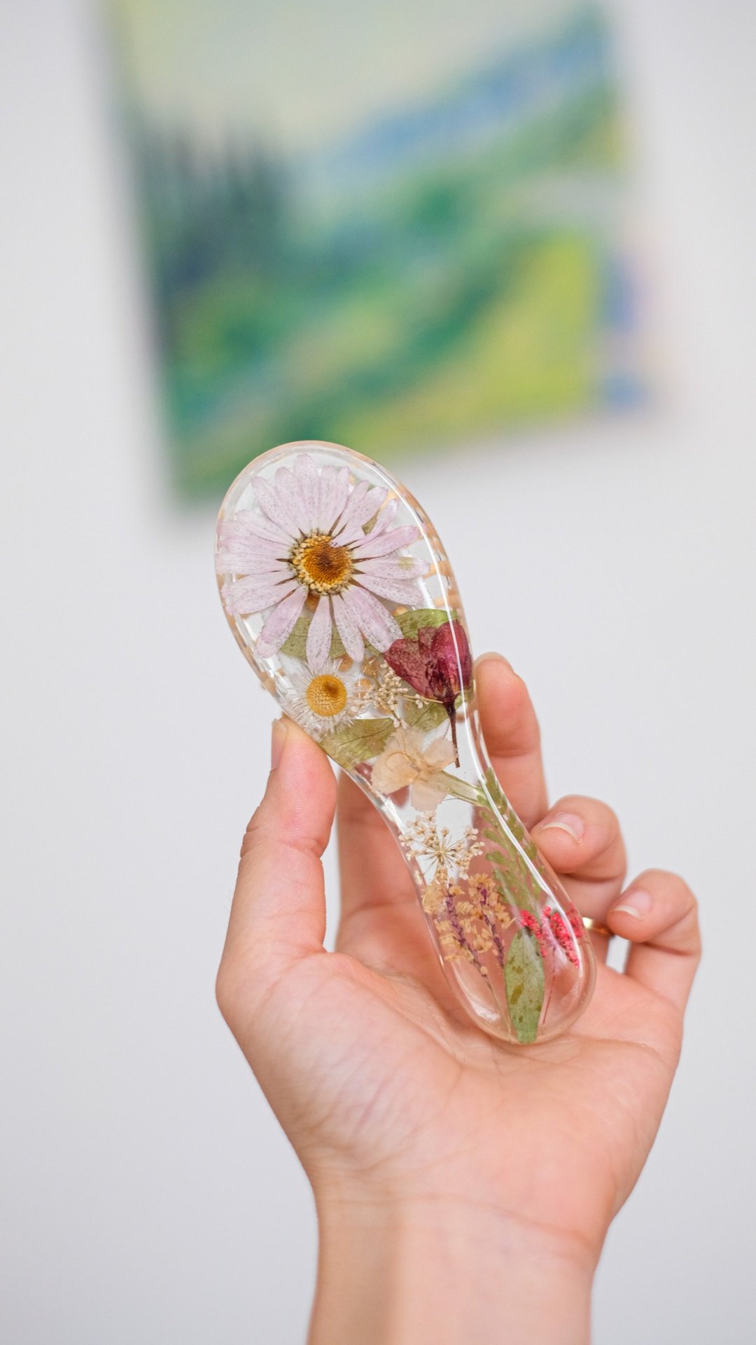 resin comb flower lover dry comb brush - 彩妆刷具/镜子/梳子 - 树脂 
