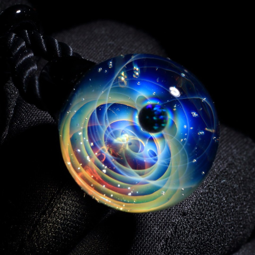 Fantasy cosmic【幻星系列】手作宇宙景观玻璃制吊坠项链H14 - 项链 - 玻璃 蓝色